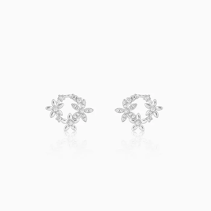 Silver Flower Wreath Stud Earrings Giva