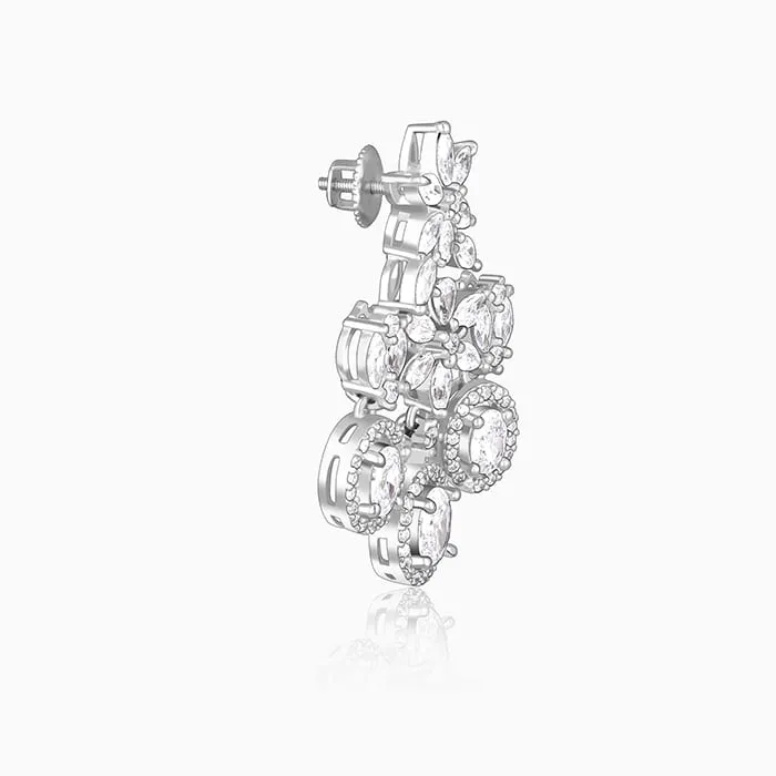 Silver Gleaming Bridal Drop Earrings Giva