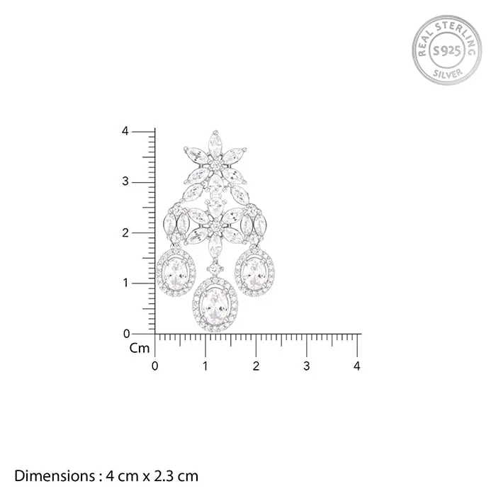 Silver Gleaming Bridal Drop Earrings Giva
