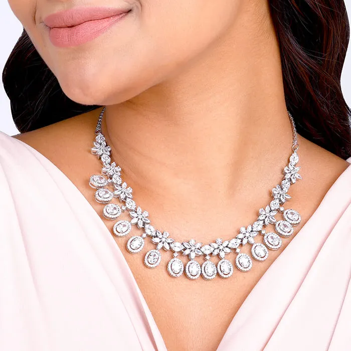 Silver Gleaming Bridal Necklace Giva