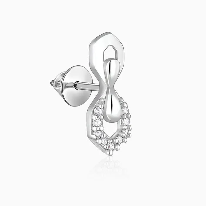 Silver Glittering Hexagon Earrings Giva