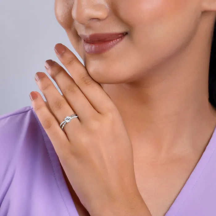 Silver Glittering Ring Giva