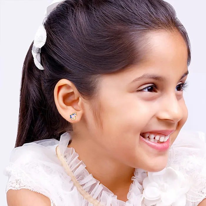Silver Golden Pie Unicorn Kids Earrings (4-12 yrs) Giva