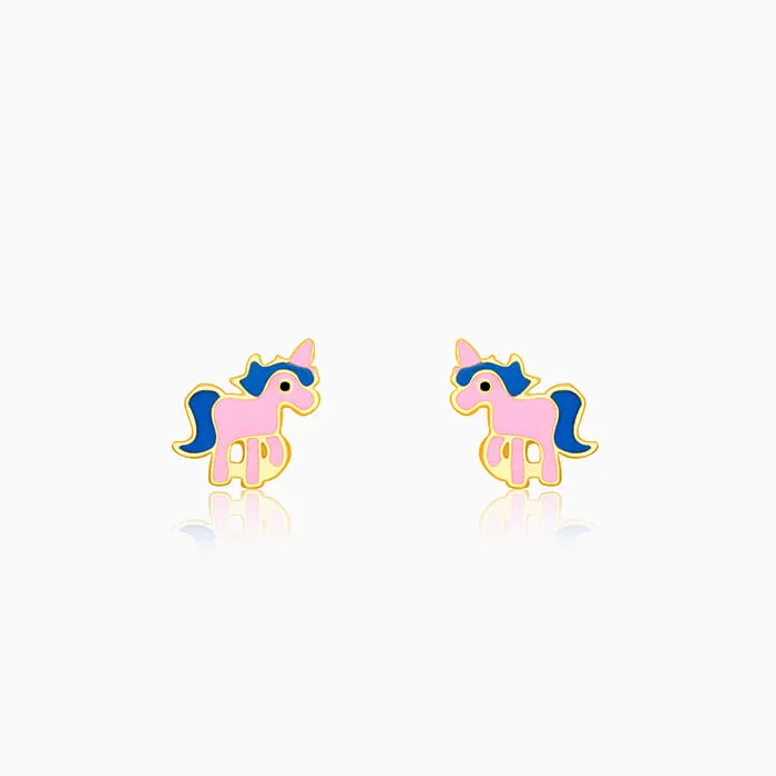 Silver Golden Pie Unicorn Kids Earrings (4-12 yrs) Giva