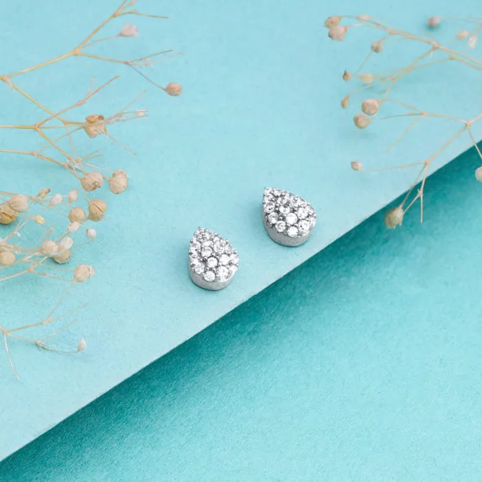 Silver Graceful Pear Earrings Giva
