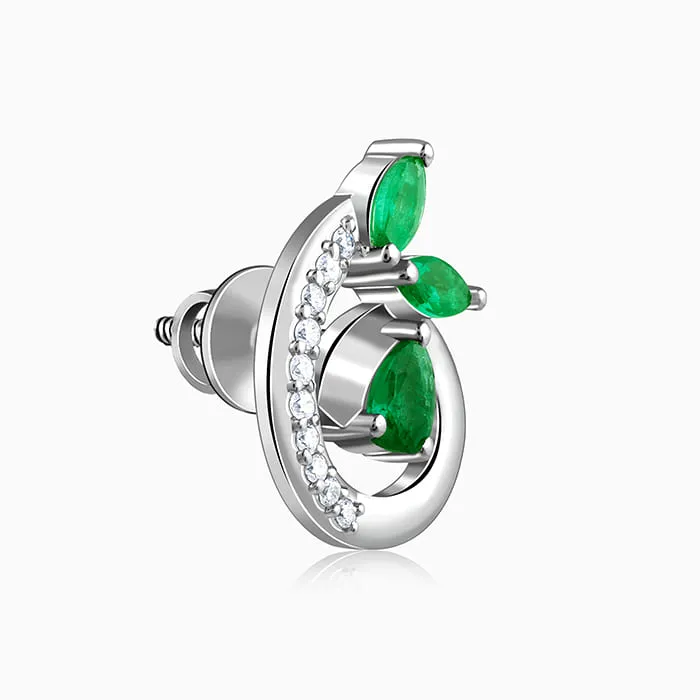 Silver Gracious Leaf Studs Giva