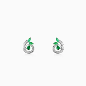 Silver Gracious Leaf Studs Giva