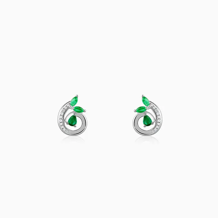 Silver Gracious Leaf Studs Giva