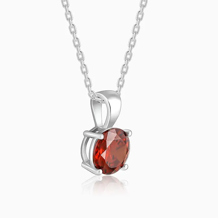 Silver Gracious Red Pendant with Link Chain Giva