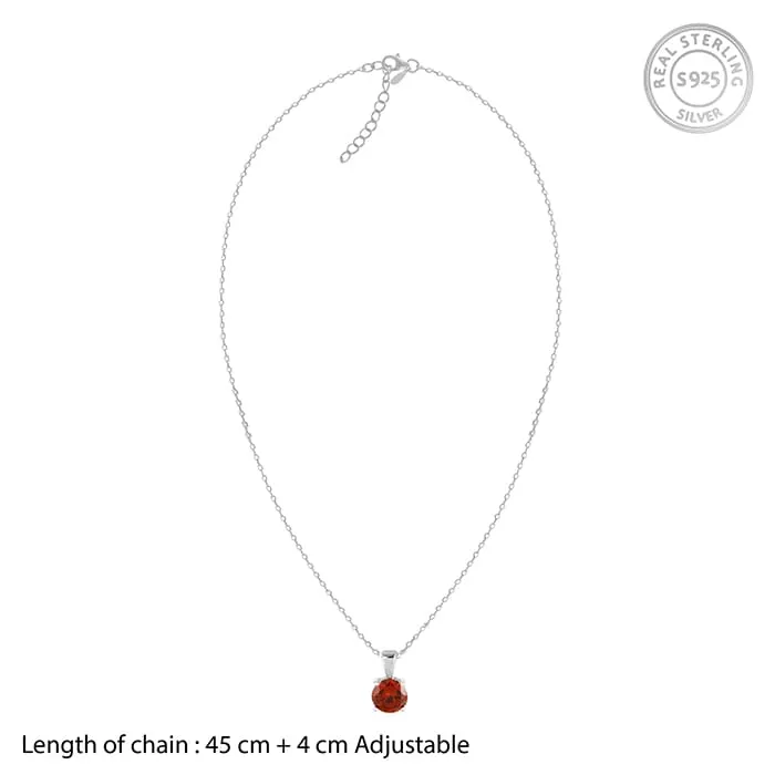 Silver Gracious Red Pendant with Link Chain Giva