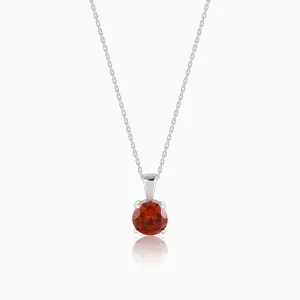 Silver Gracious Red Pendant with Link Chain Giva