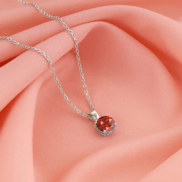 Silver Gracious Red Pendant with Link Chain Giva