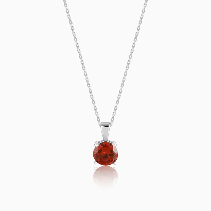 Silver Gracious Red Pendant with Link Chain Giva