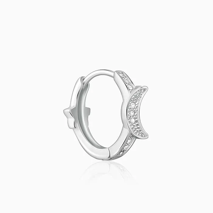 Silver Half Moon Hoop Earrings Giva