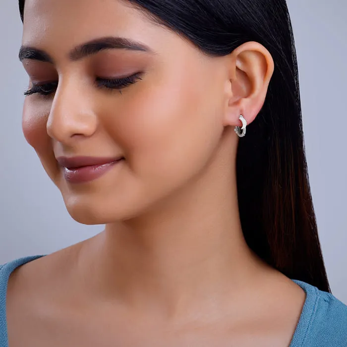 Silver Half Moon Hoop Earrings Giva
