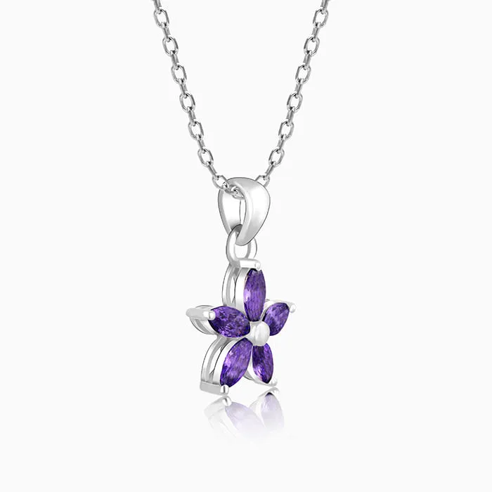 Silver Healing Flower Pendant With Link Chain Giva