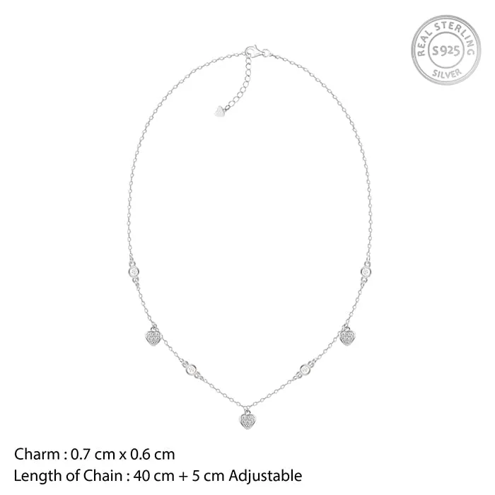 Silver Heart Charm Necklace Giva