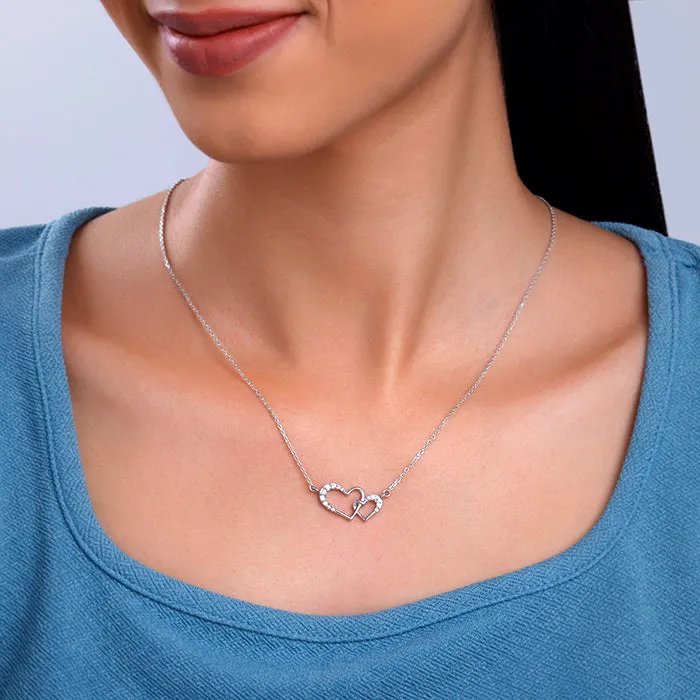 Silver Heart Interlocked Necklace Giva