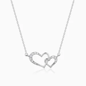 Silver Heart Interlocked Necklace Giva