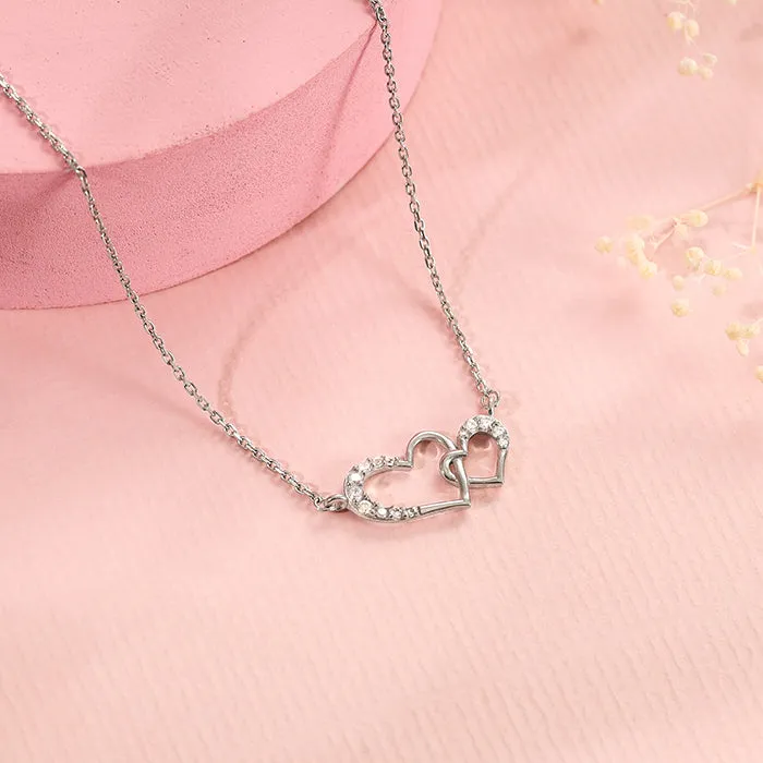 Silver Heart Interlocked Necklace Giva