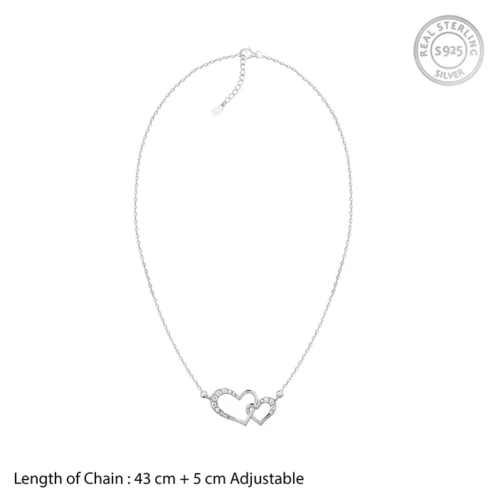 Silver Heart Interlocked Necklace Giva