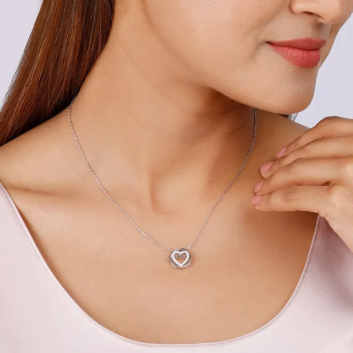 Silver Heart MOM Necklace Giva