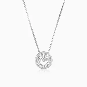 Silver Heart MOM Necklace Giva