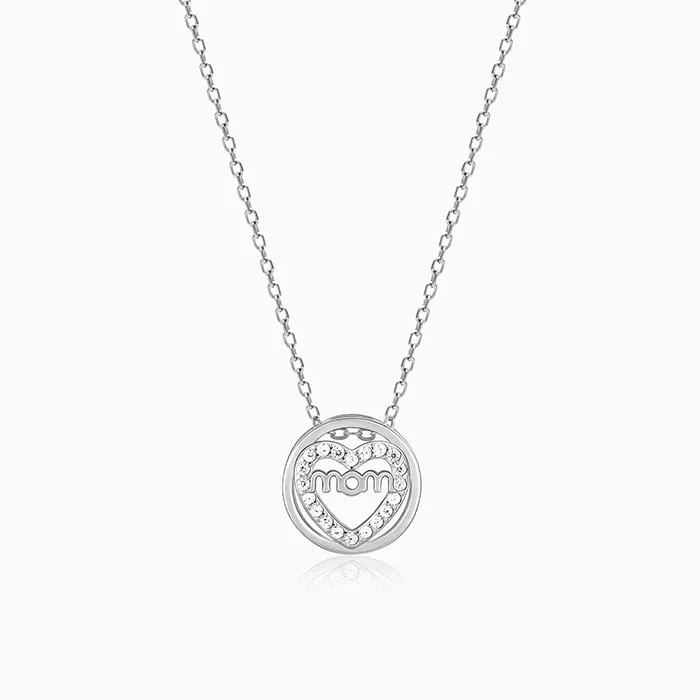 Silver Heart MOM Necklace Giva