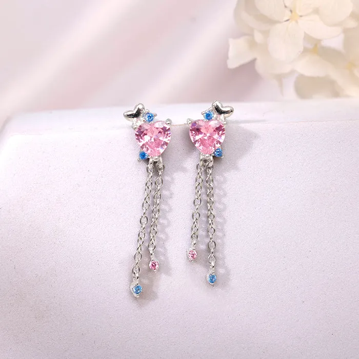Silver Hearts Dangler Earrings Giva