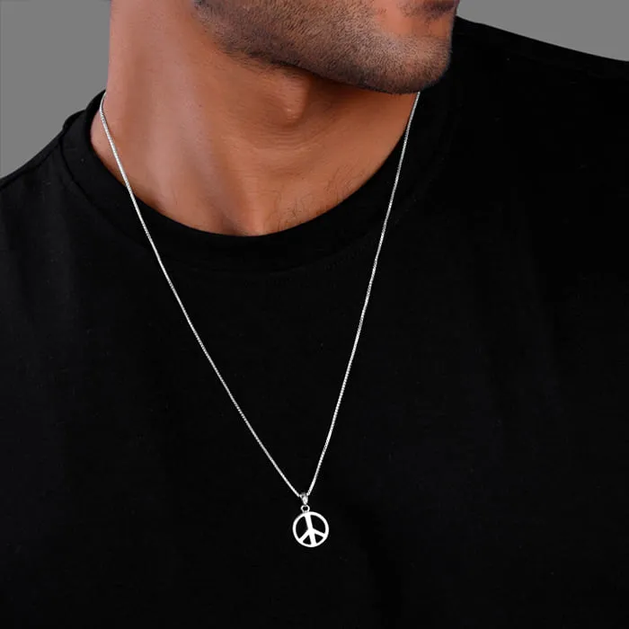 Silver Heavenly Peace Pendant With Box Chain For Him Giva