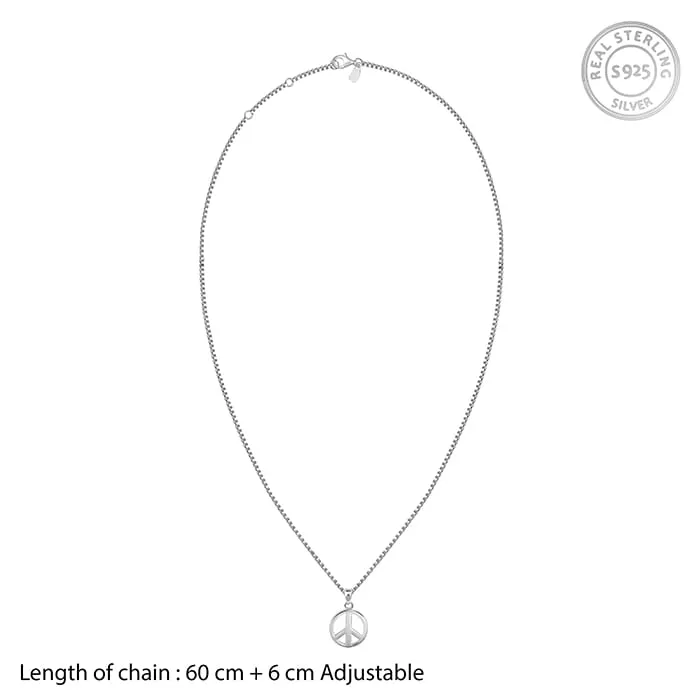 Silver Heavenly Peace Pendant With Box Chain For Him Giva