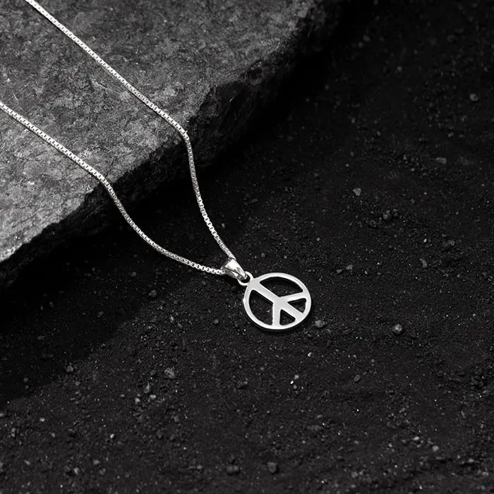 Silver Heavenly Peace Pendant With Box Chain For Him Giva