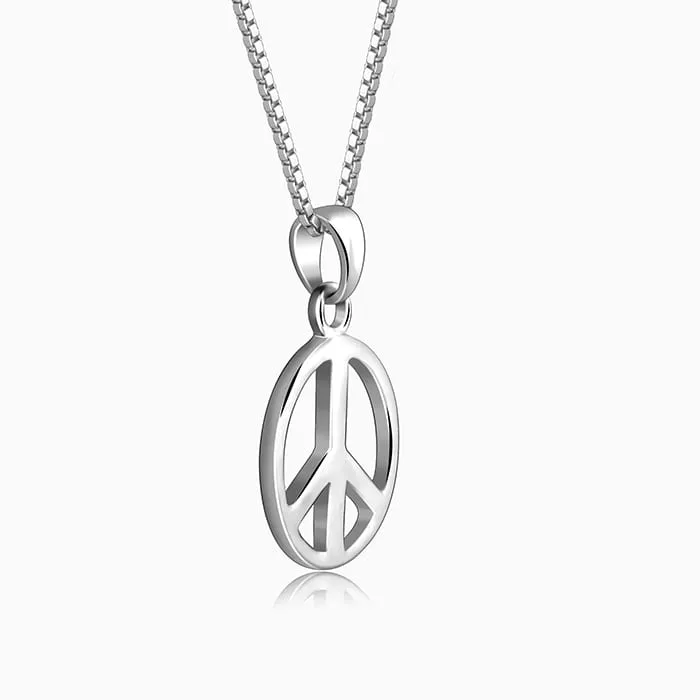 Silver Heavenly Peace Pendant With Box Chain For Him Giva