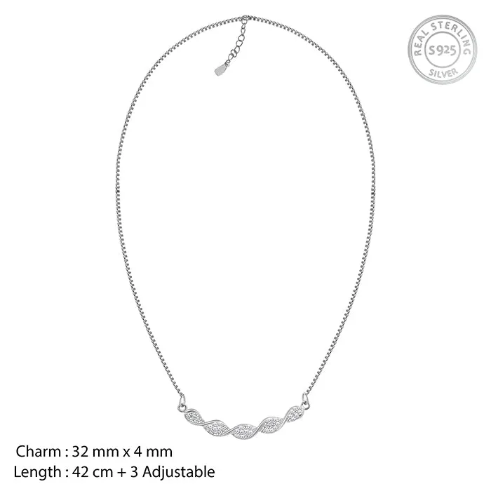 Silver Helix Zircon Necklace Giva