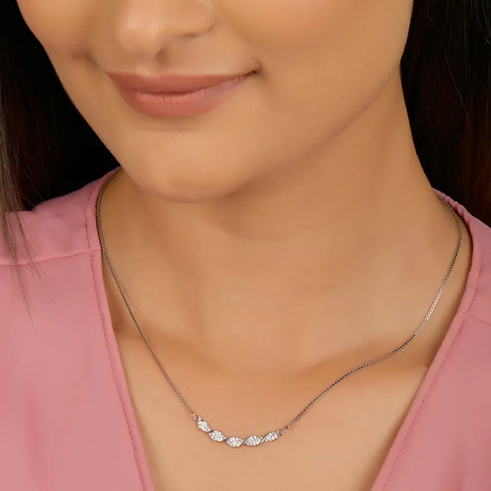 Silver Helix Zircon Necklace Giva