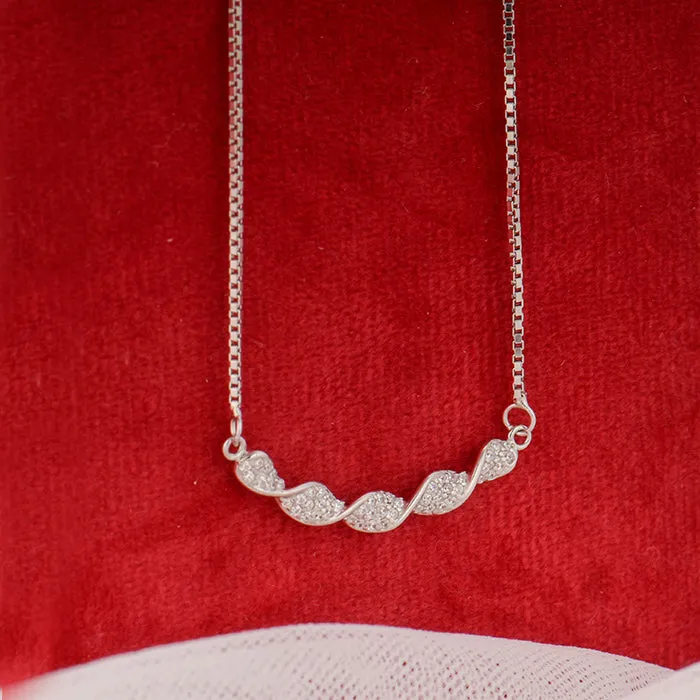 Silver Helix Zircon Necklace Giva