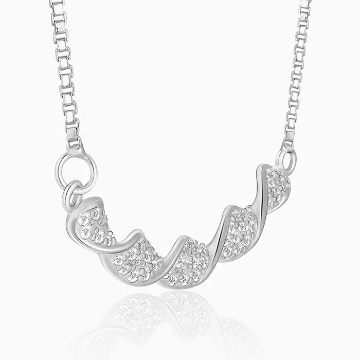 Silver Helix Zircon Necklace Giva
