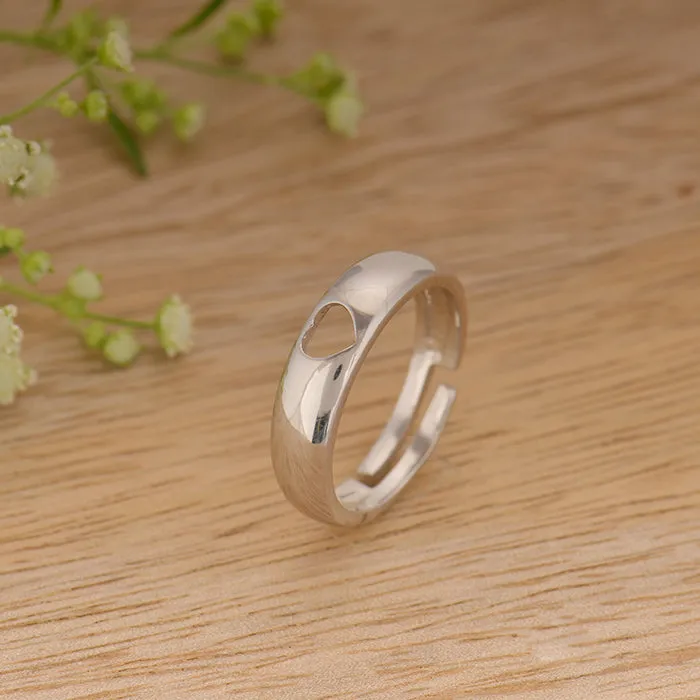 Silver Hollow Heart Ring Giva