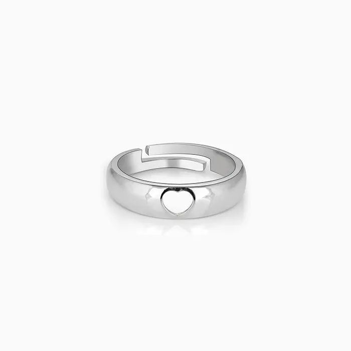 Silver Hollow Heart Ring Giva