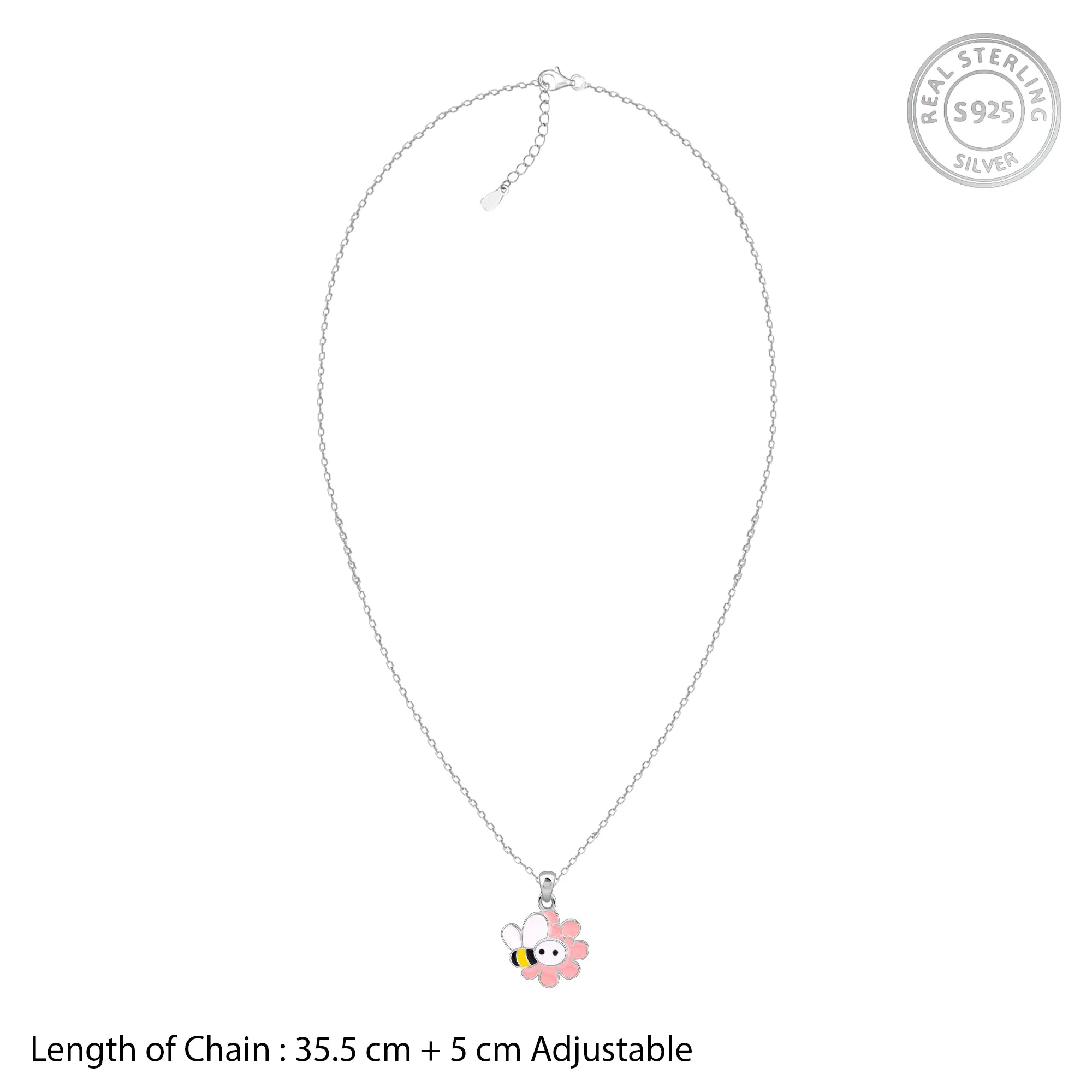 Silver Honeybee Kids Pendant With Link Chain Giva
