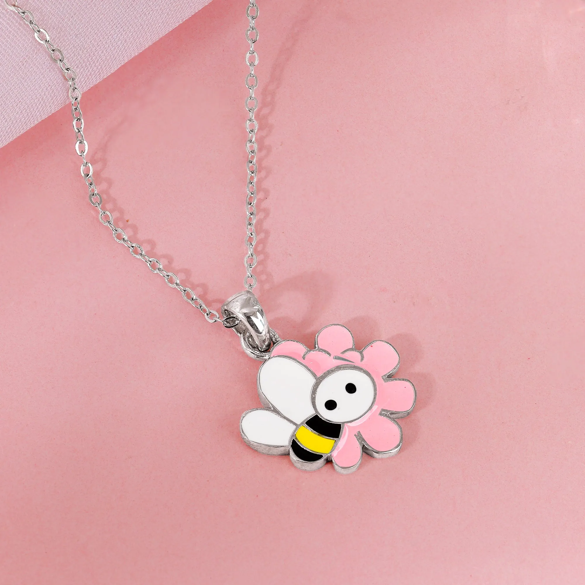 Silver Honeybee Kids Pendant With Link Chain Giva