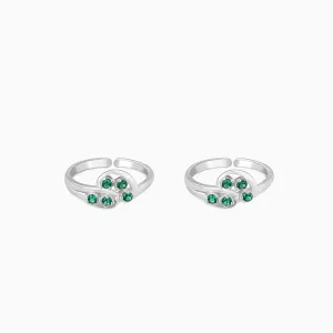 Silver Jade Elegance Toe Rings Giva
