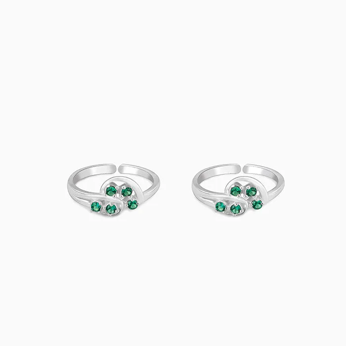 Silver Jade Elegance Toe Rings Giva