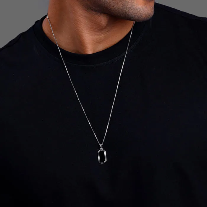 Silver Knight's Emblem Pendant with Box Chain For Him Giva