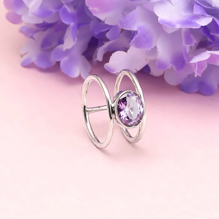 Silver Lavender Love Ring Giva