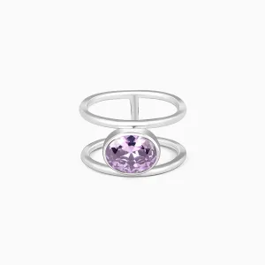 Silver Lavender Love Ring Giva