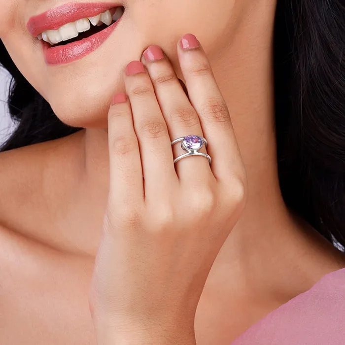 Silver Lavender Love Ring Giva