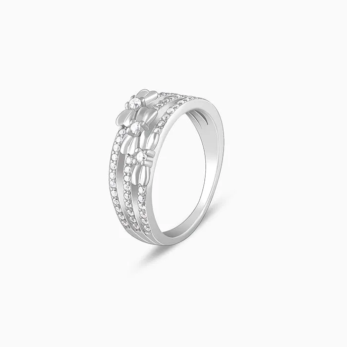 Silver Layered Bow Ring Giva