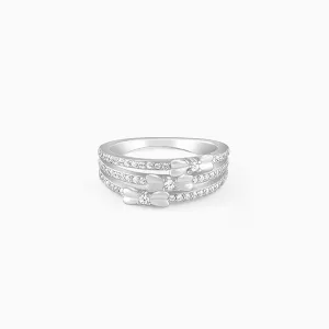 Silver Layered Bow Ring Giva