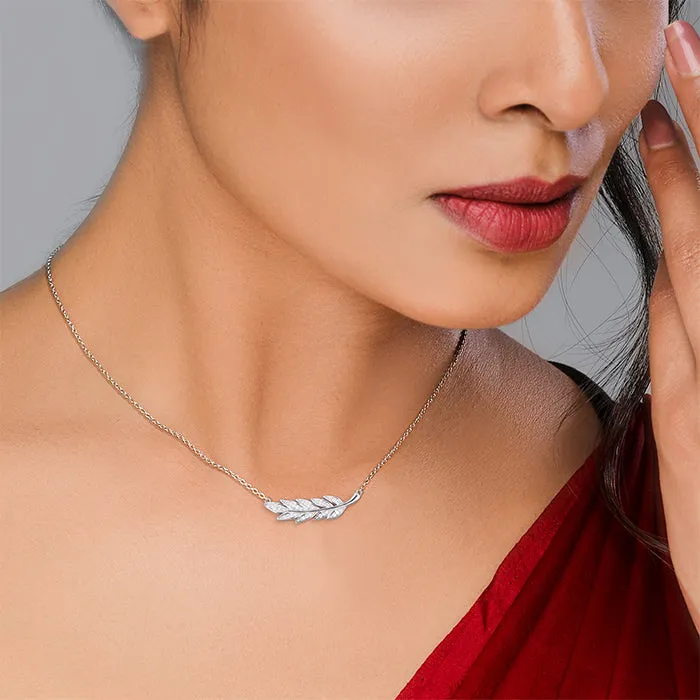 Silver Leafy Elegance Necklace Giva